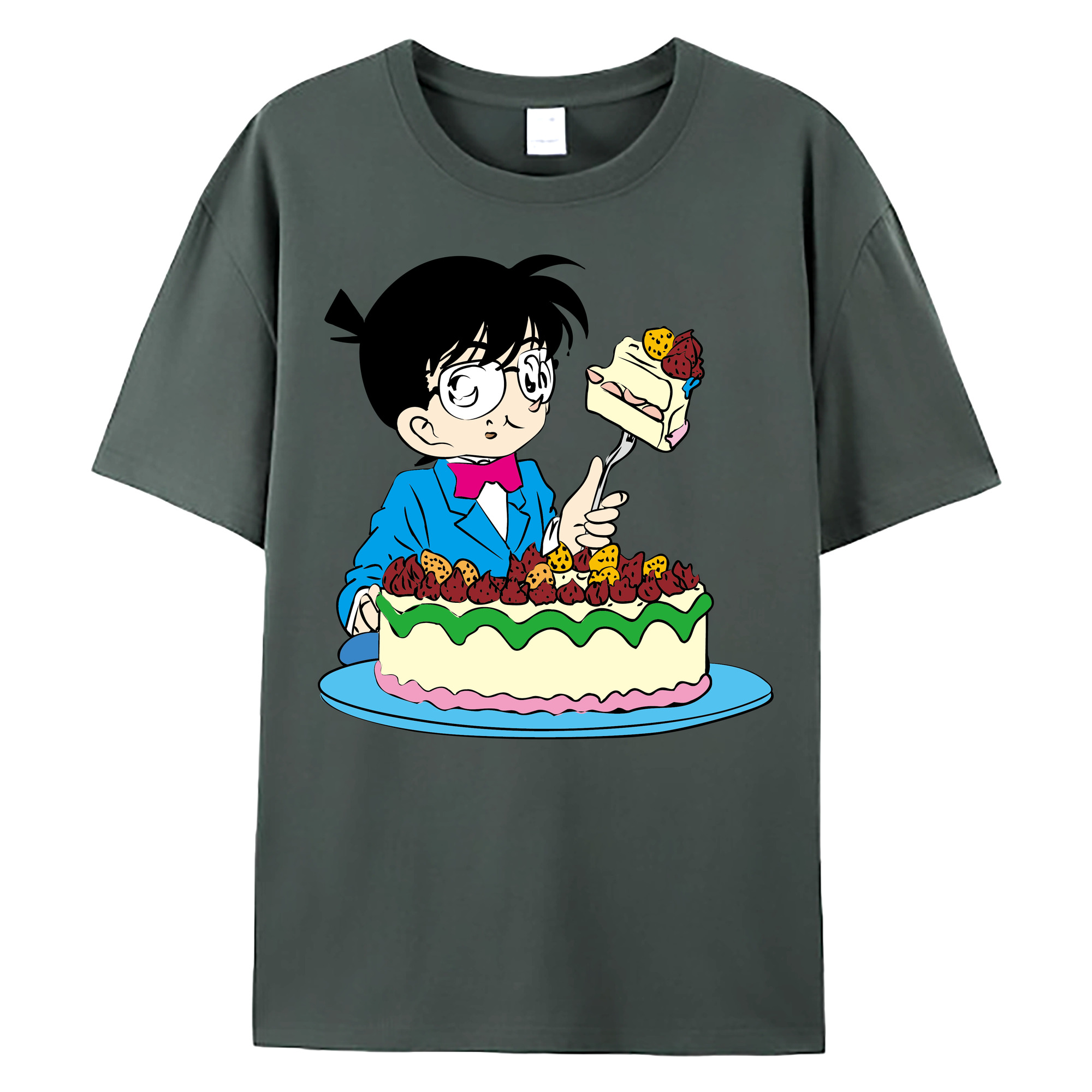 （画像用） 名探偵コナン 江戸川 コナン Detective Conan Conan Edogawa 綿100％ メンズ半袖Tシャツ｜肌触りやわらか＆通気性